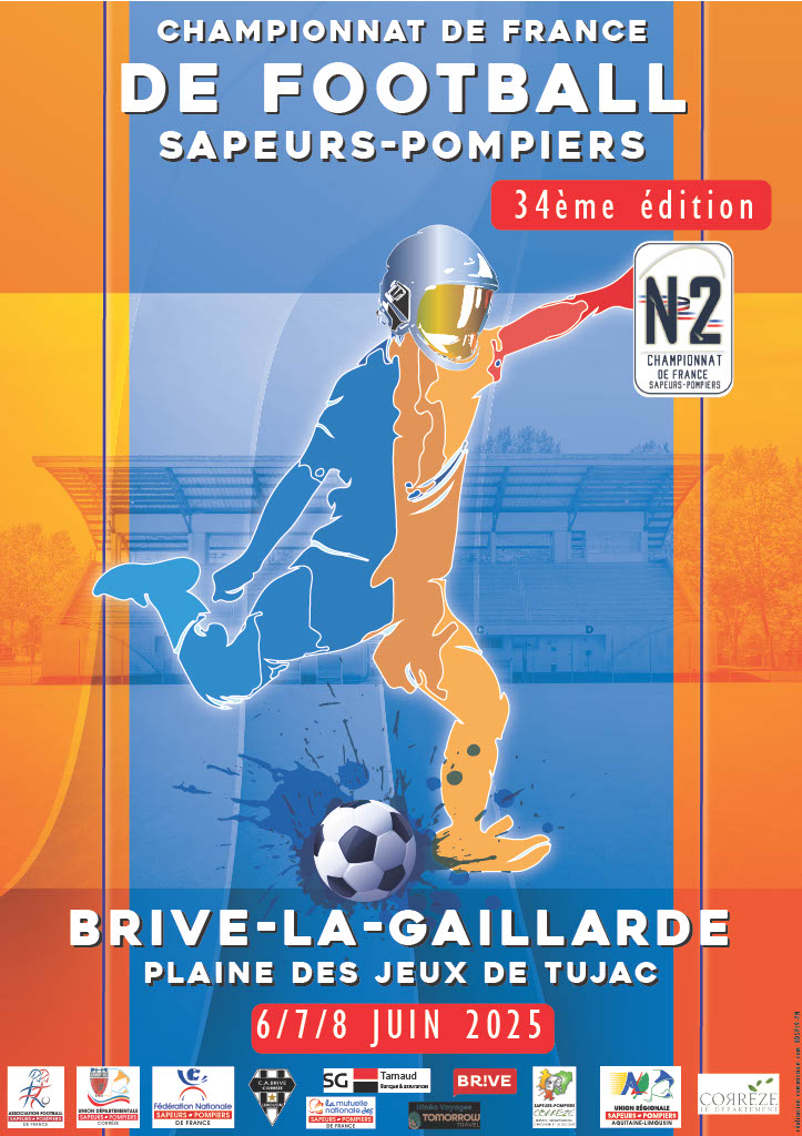 Affiche Championnat de France de Football Sapeurs-pompiers N2 - Juin 2025