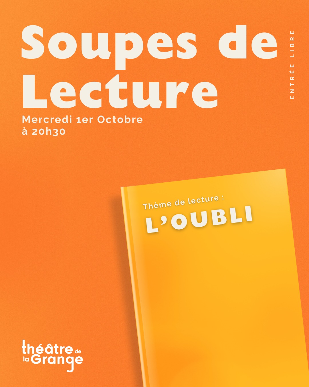 Soupes de lecture 1er ocotbre 2025 théâtre de la Grange