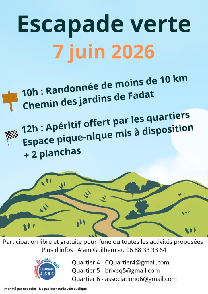 Escapade verte 7 juin 2026 Brive