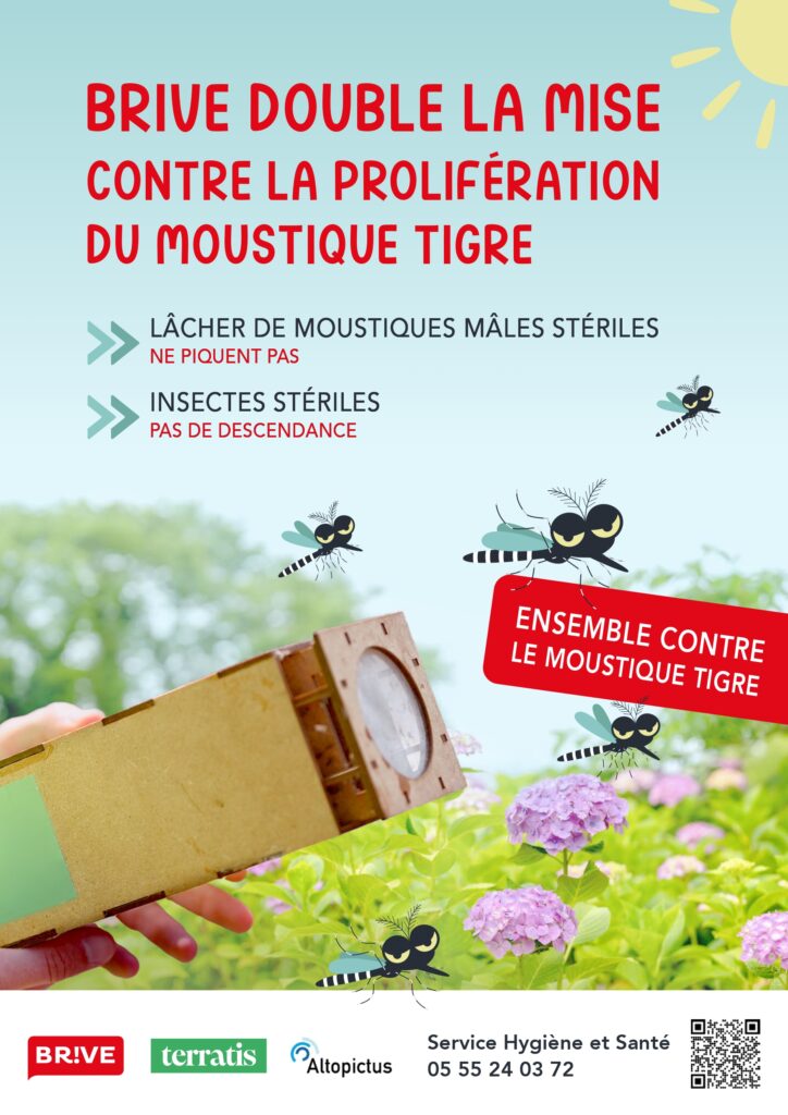 Moustique tigre lâcher de mâles stériles 2026 - affiche Ville de Brive