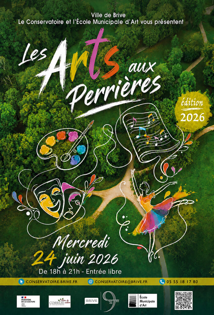Affiche Les arts aux Perrières Conservatoire de Brive 2026