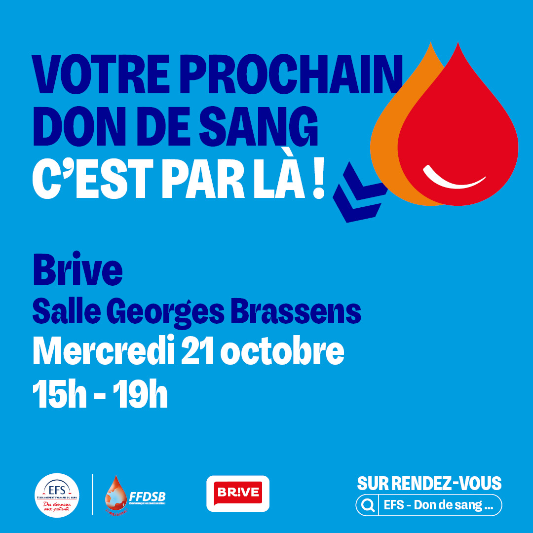 Don de sang Brive mercredi 21 octobre 2026
