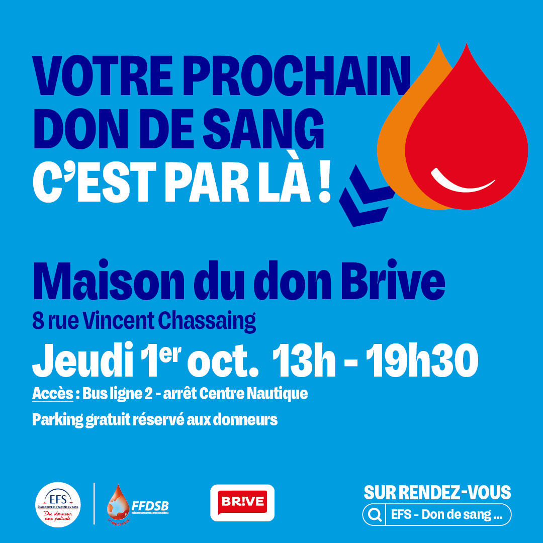Jeudi 1er octobre 2026 maison du don Brive