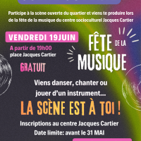 Affiche Scène Ouverte Fête de la Musique 2026 Jacques Cartier Brive